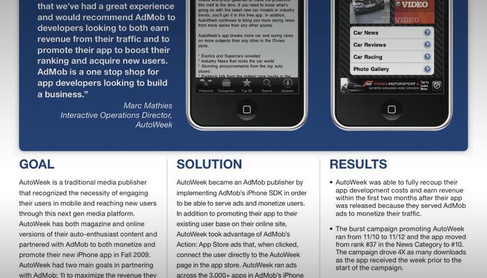 AutoWeek Case Study from AdMob