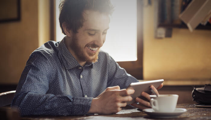 Millennial on mobile device