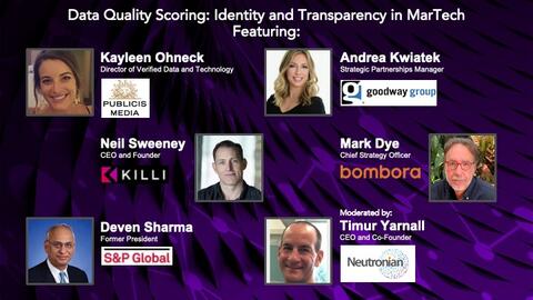 Data Quality Scoring: Identity and Transparency in MarTech Neutronian webinar with industry expert perspective on the importance of a standardized data quality framework.