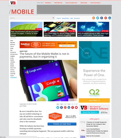 The Future of Mobile Wallet is not in Payments, but in Organizing it 